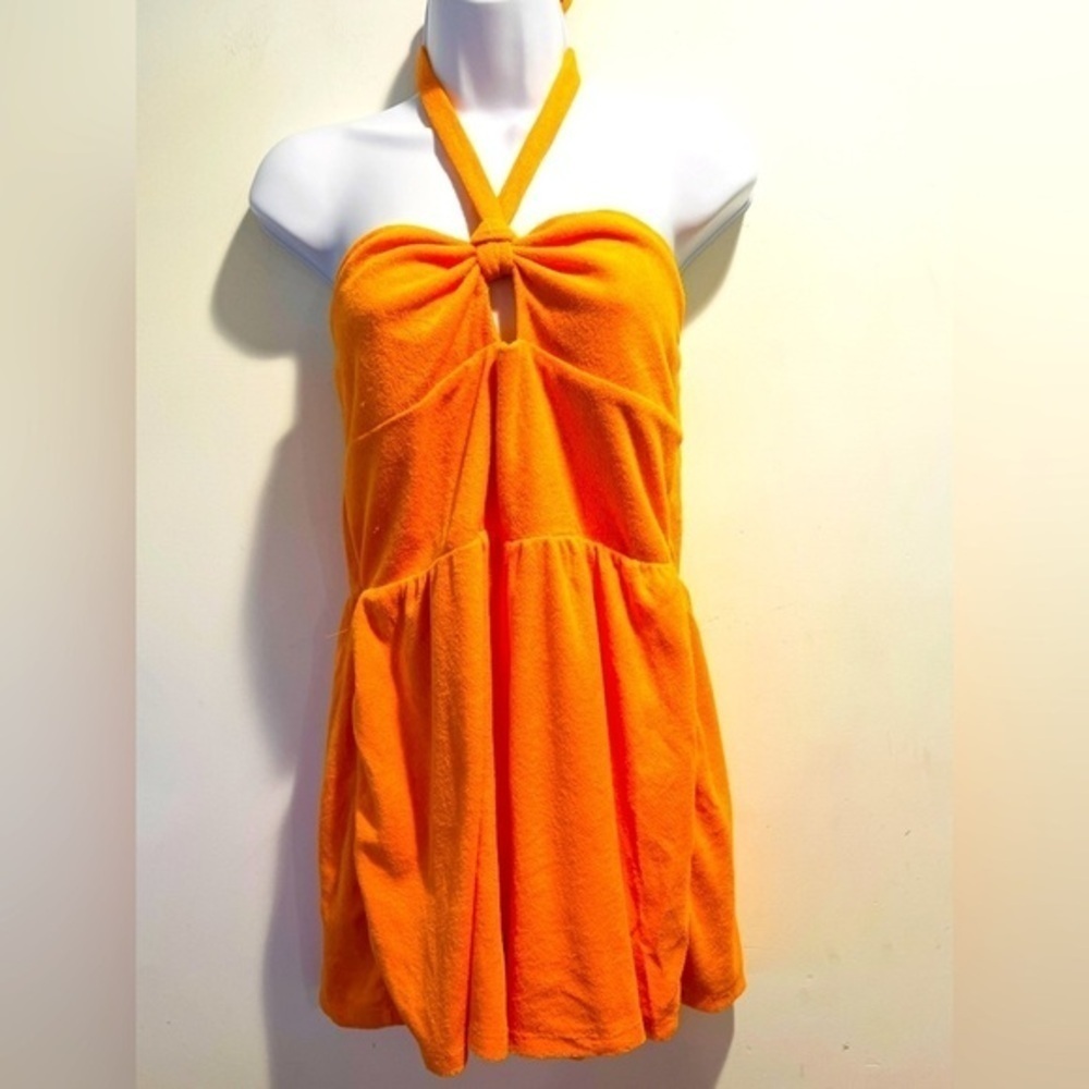 Women's Plus Size Towel Terry Romper - Wild Fable Orange M Size